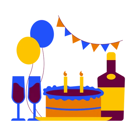 Birthday party decoration Illustration