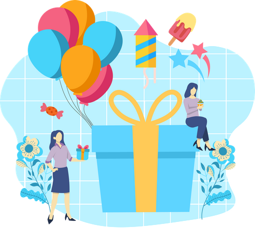 Birthday party decoration  Illustration