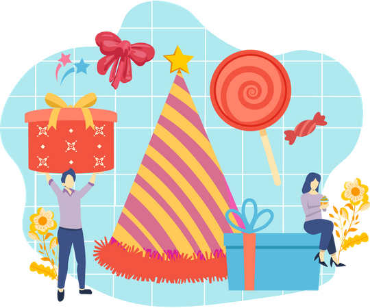 Birthday party decoration  Illustration