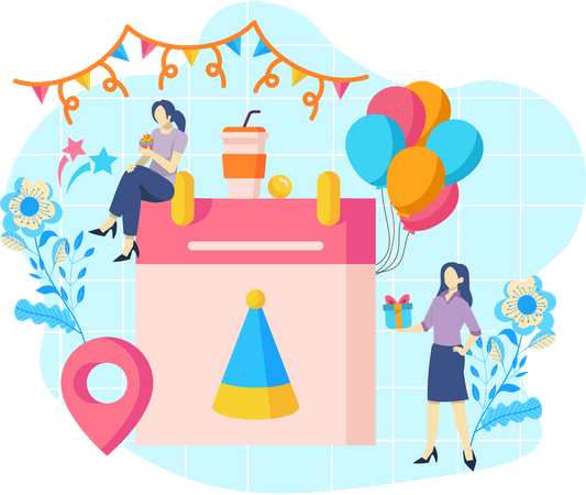 Birthday party decoration  Illustration