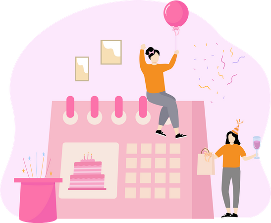 Birthday party event Illustration
