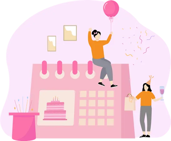 Birthday party event Illustration