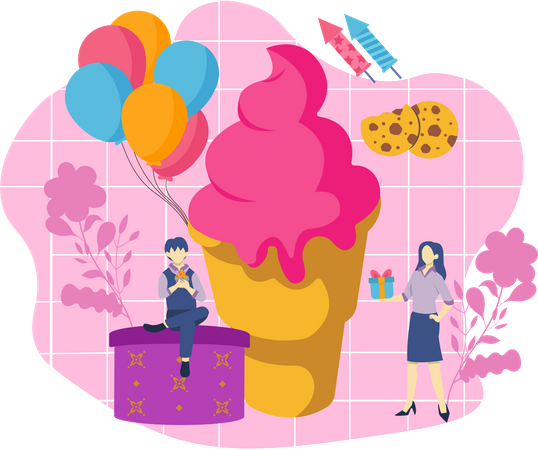 Birthday party  Illustration