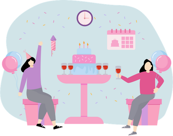 Birthday Party  Illustration