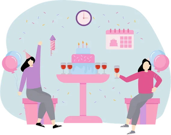 Birthday Party  Illustration