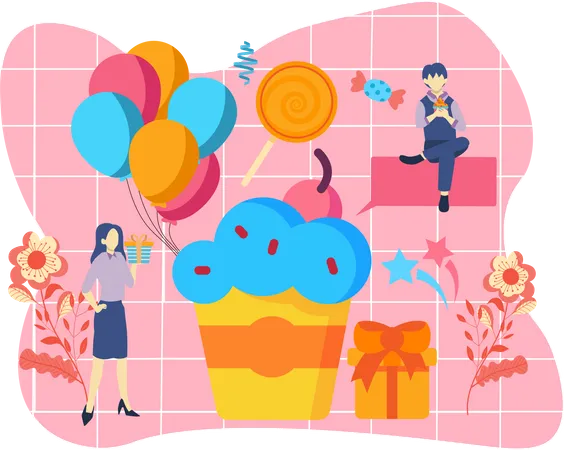 Birthday Party  Illustration