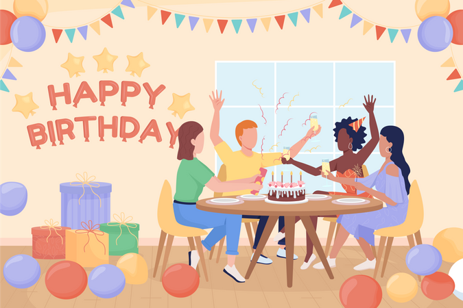 Birthday party  Illustration