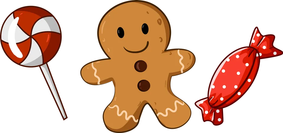 Biscoito e doces de Natal  Ilustração