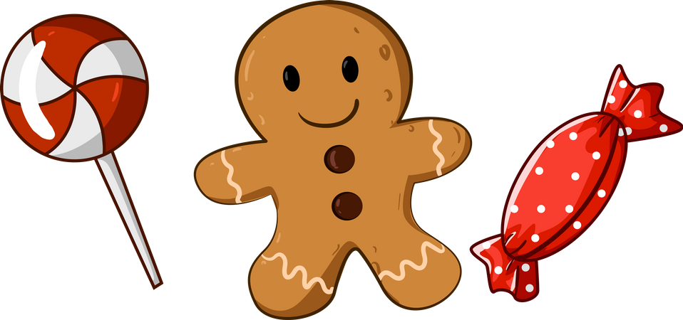 Biscuit and candy Christmas Illustration