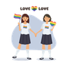 bisexual couple illustration svg