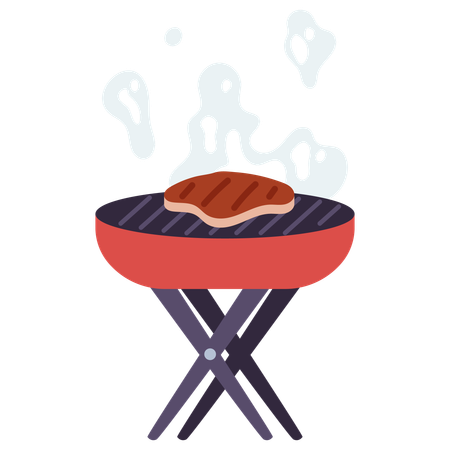 Parrilla de carne  Ilustración