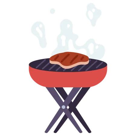 Parrilla de carne  Ilustración