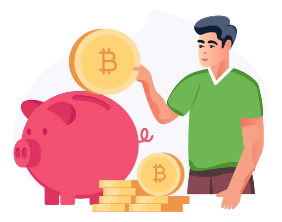 Ahorros de bitcoins  Ilustración