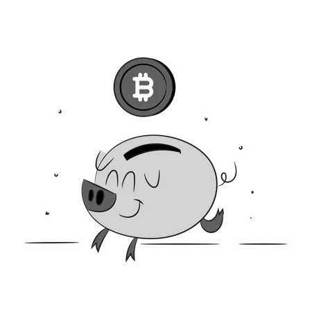 Ahorros de bitcoins  Ilustración