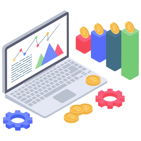 Bitcoin analysis and management イラスト