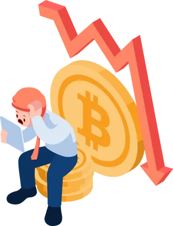 Bitcoin and Crypto Markets Crash Illustration