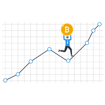 Bitcoin and crypto price rising up  Illustration