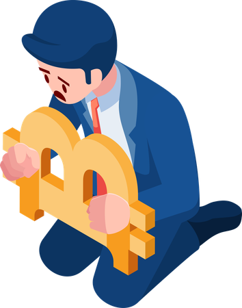 Bitcoin and Cryptocurrency Investment Crisis  Illustration