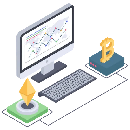 Bitcoin and Ethereum comparison  Illustration