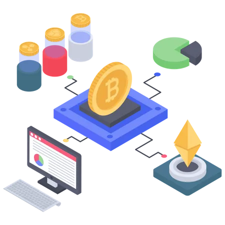 Bitcoin and Ethereum making structure  Illustration