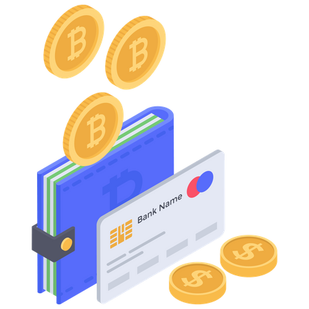 Bitcoin bank Wallet  イラスト