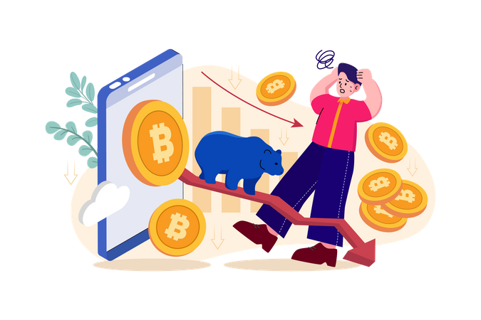 Bitcoin bearish market Illustration