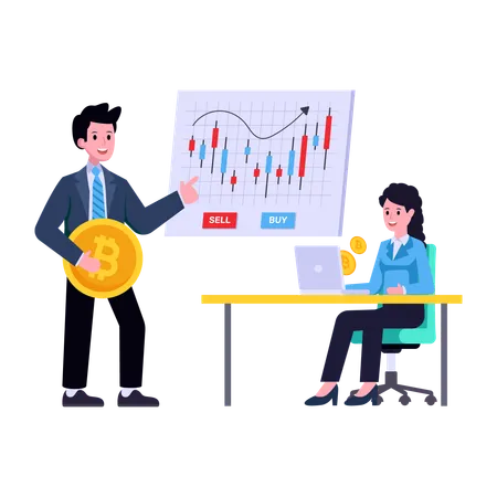 A Well Designed Flat Illustration Of Candlestick Chart イラスト