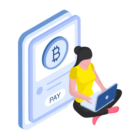 Bitcoin Card Payment  Illustration