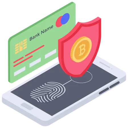 Bitcoin Card payment security Illustration
