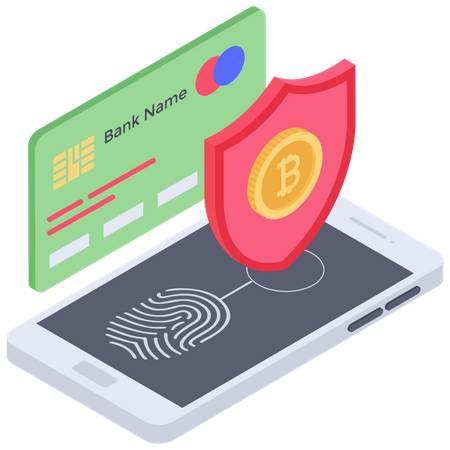 Bitcoin Card payment security  Illustration