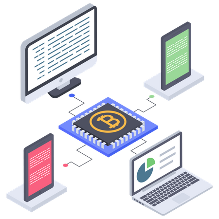 Bitcoin-Chip-Konnektivität  Illustration