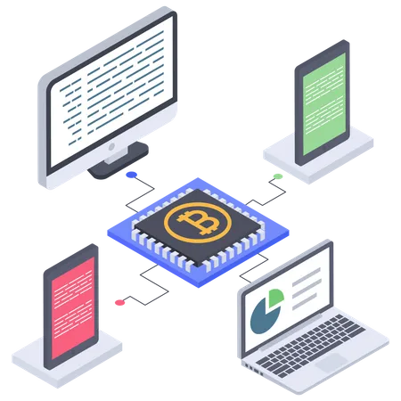 Bitcoin-Chip-Konnektivität  Illustration