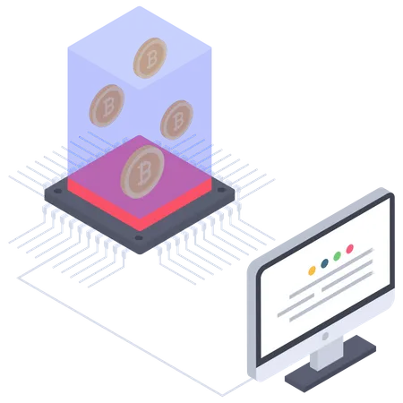 Bitcoin circuit connection  Illustration