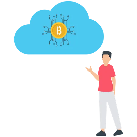 Bitcoin Cloud Illustration