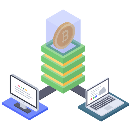 Bitcoin cloud server connection error  イラスト