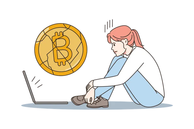 Queda do bitcoin  Ilustração