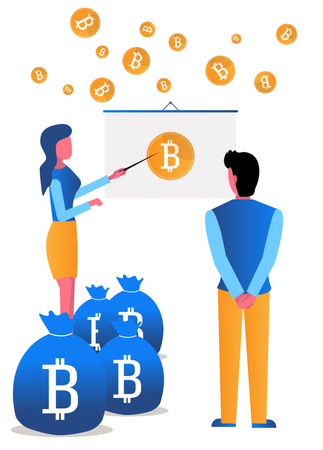 Criptomoeda Bitcoin  Ilustração