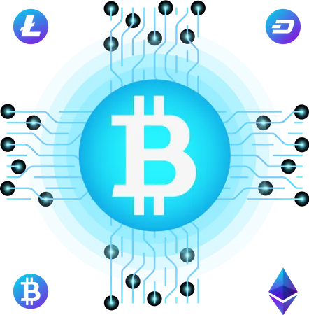 Commerce de crypto-monnaie Bitcoin  Illustration