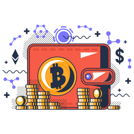 Bitcoin crypto wallet  Illustration