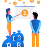 illustrations of bitcoin cryptocurrency
