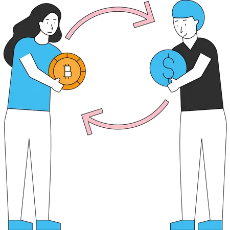 Bitcoin currency exchange Illustration