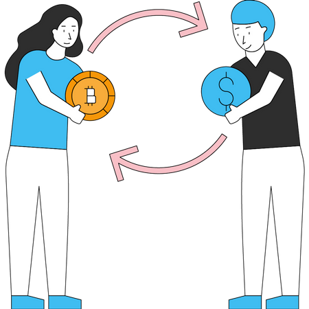 Bitcoin currency exchange  Illustration