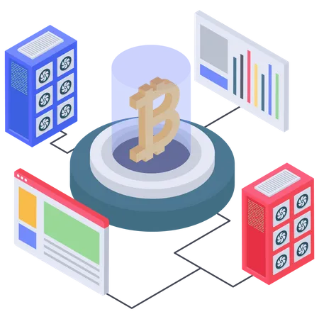 Bitcoin database connection and dashboard Illustration
