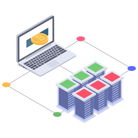 Bitcoin database connection  イラスト