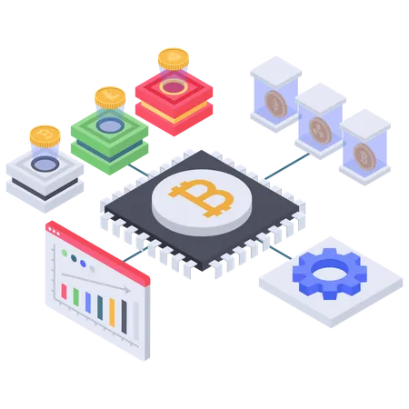 Bitcoin database management processor  Illustration