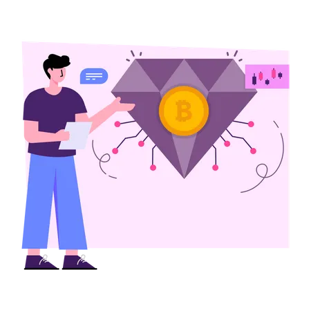 Diamant bitcoin  Illustration