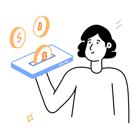 Bitcoin-Einzahlung  Illustration