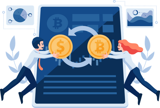 Bitcoin Exchange To Dollar Illustration