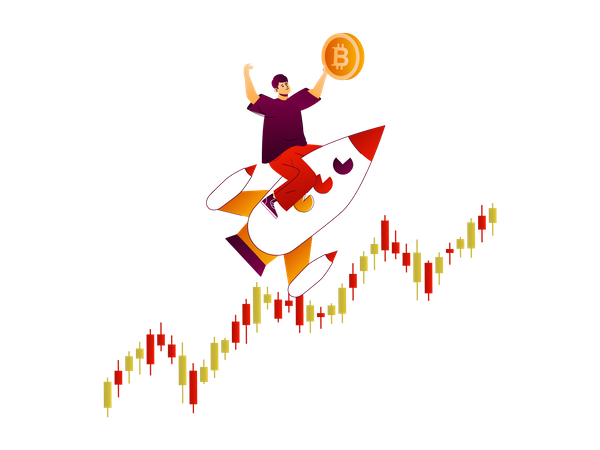 Bitcoin growth Illustration
