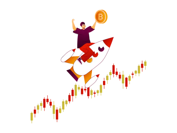 Bitcoin growth Illustration